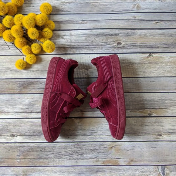 Puma Burgundy Velvet Kids Sneakers - Picture 7 of 12